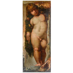 Oil painting, ángel, 19th century