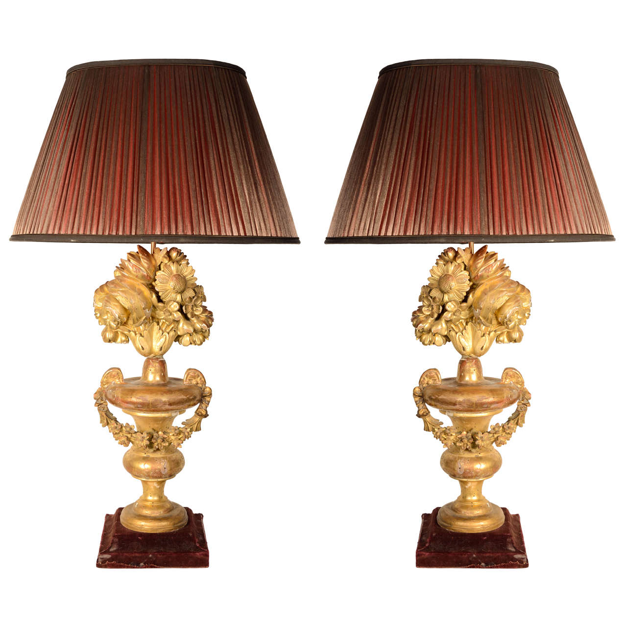Two Giltwood Lamps For Sale