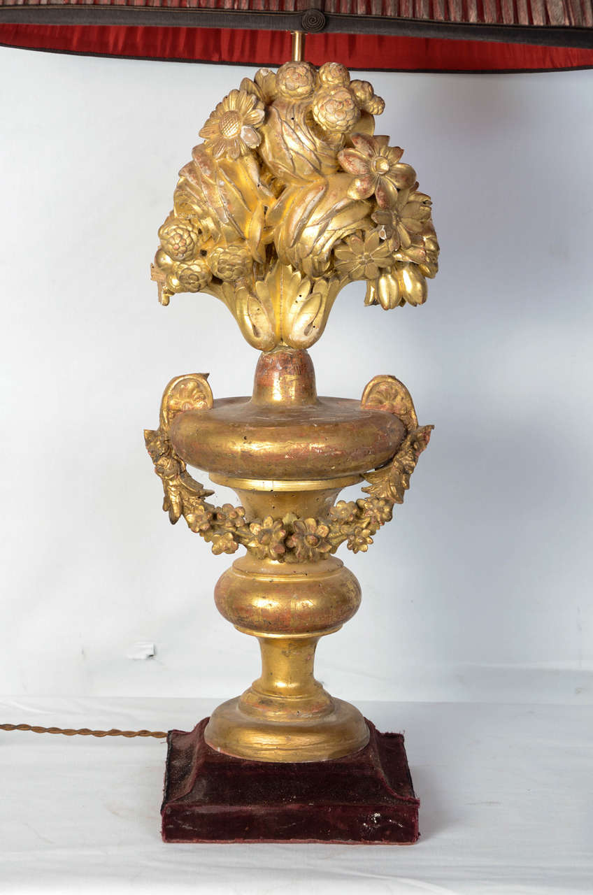 French Two Giltwood Lamps For Sale