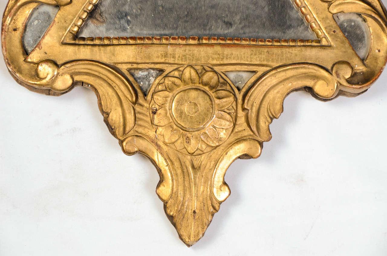 Louis XVI Mirror, gilt wood, 18th century, epoque Louis the sixteenth, masonic For Sale