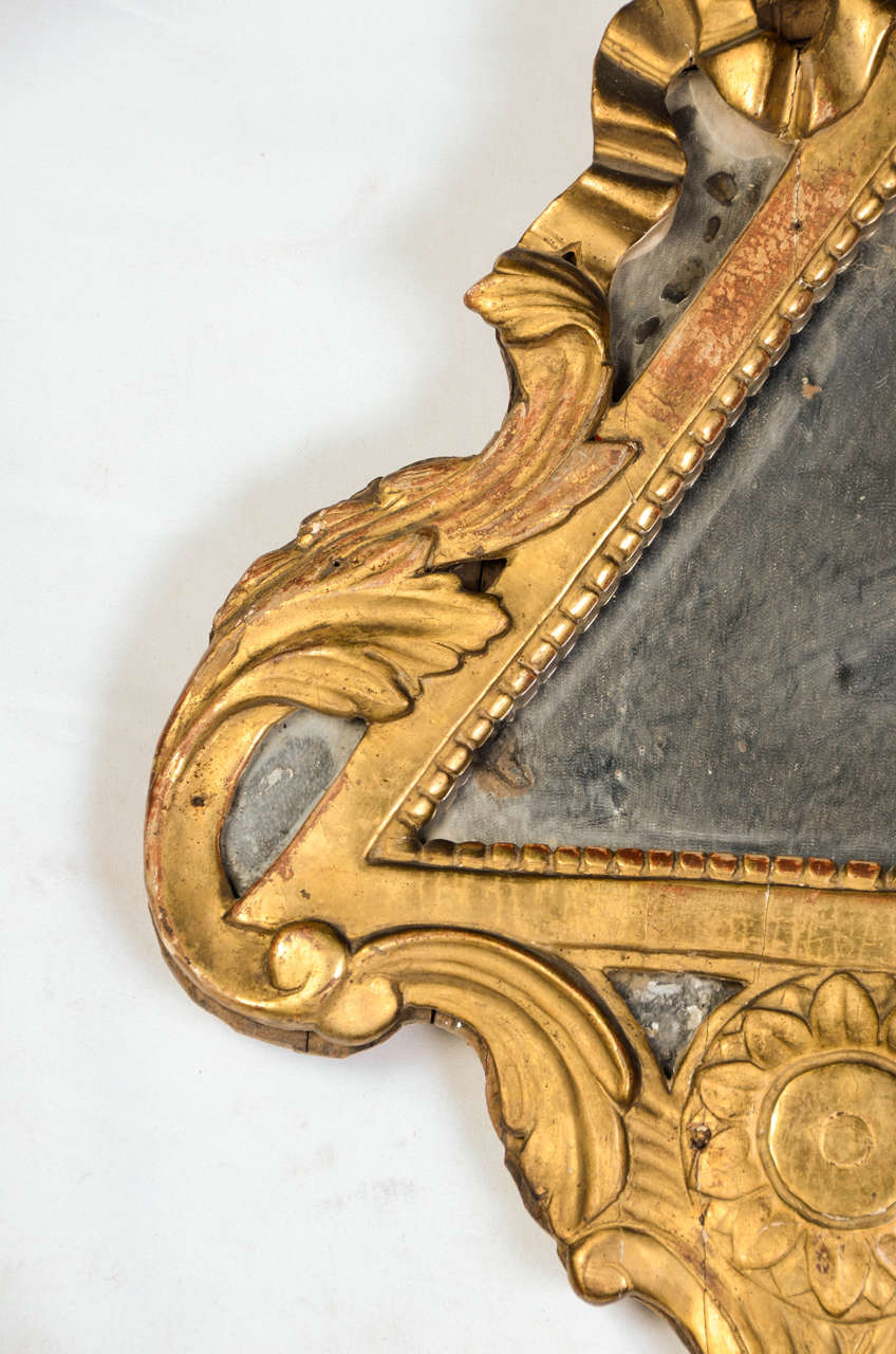 French Mirror, gilt wood, 18th century, epoque Louis the sixteenth, masonic For Sale
