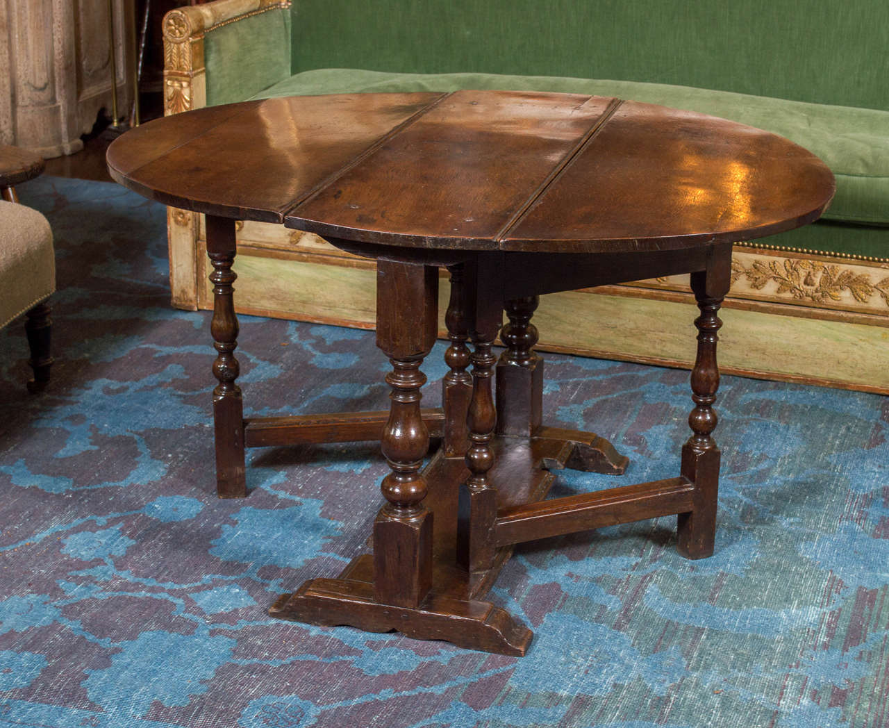 Diminutive English oak gateleg table, circa 1750.