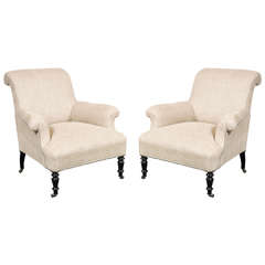 Near Pair of French Club Chairs circa 1890
