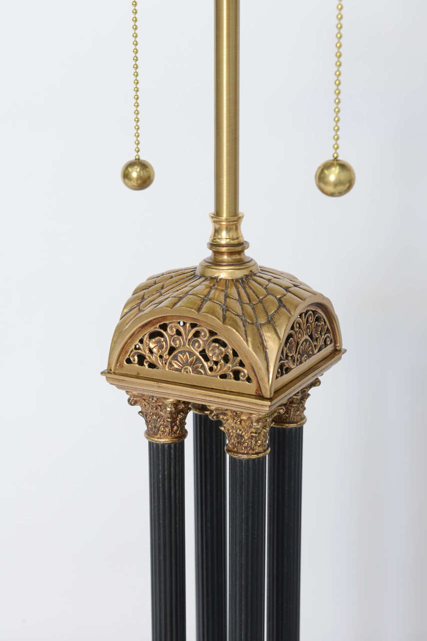 Neoclassical Revival Exquisite Pair of Neoclassical Column Table Lamps For Sale