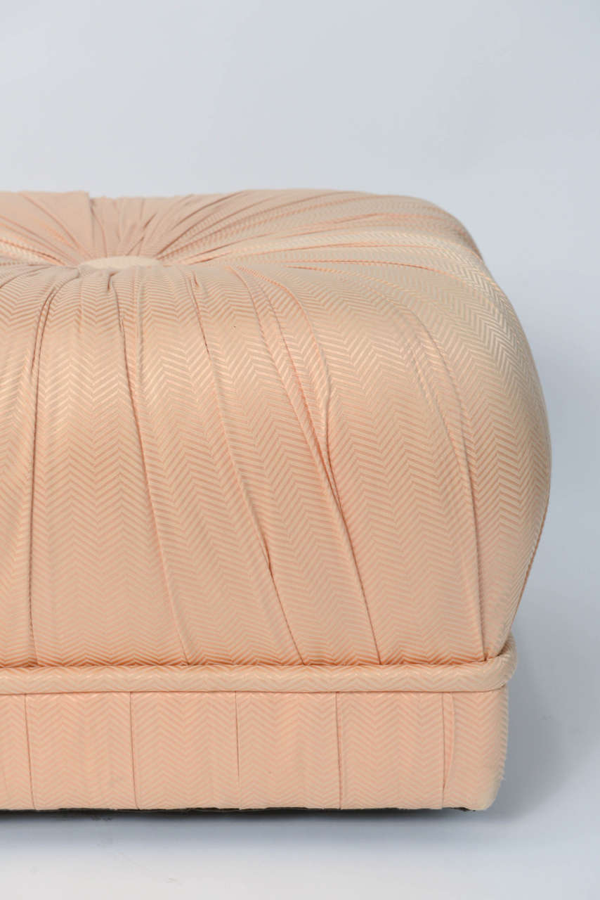 American Luxe Pair of Hollywood Poufs or Ottomans on Casters