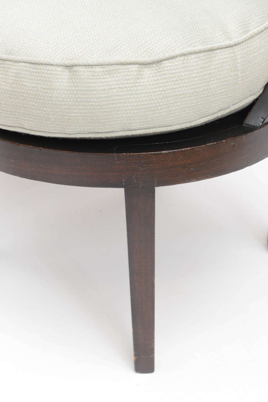 Linen Distinctive Caribbean Style Mahogany Cane Back Chair For Sale