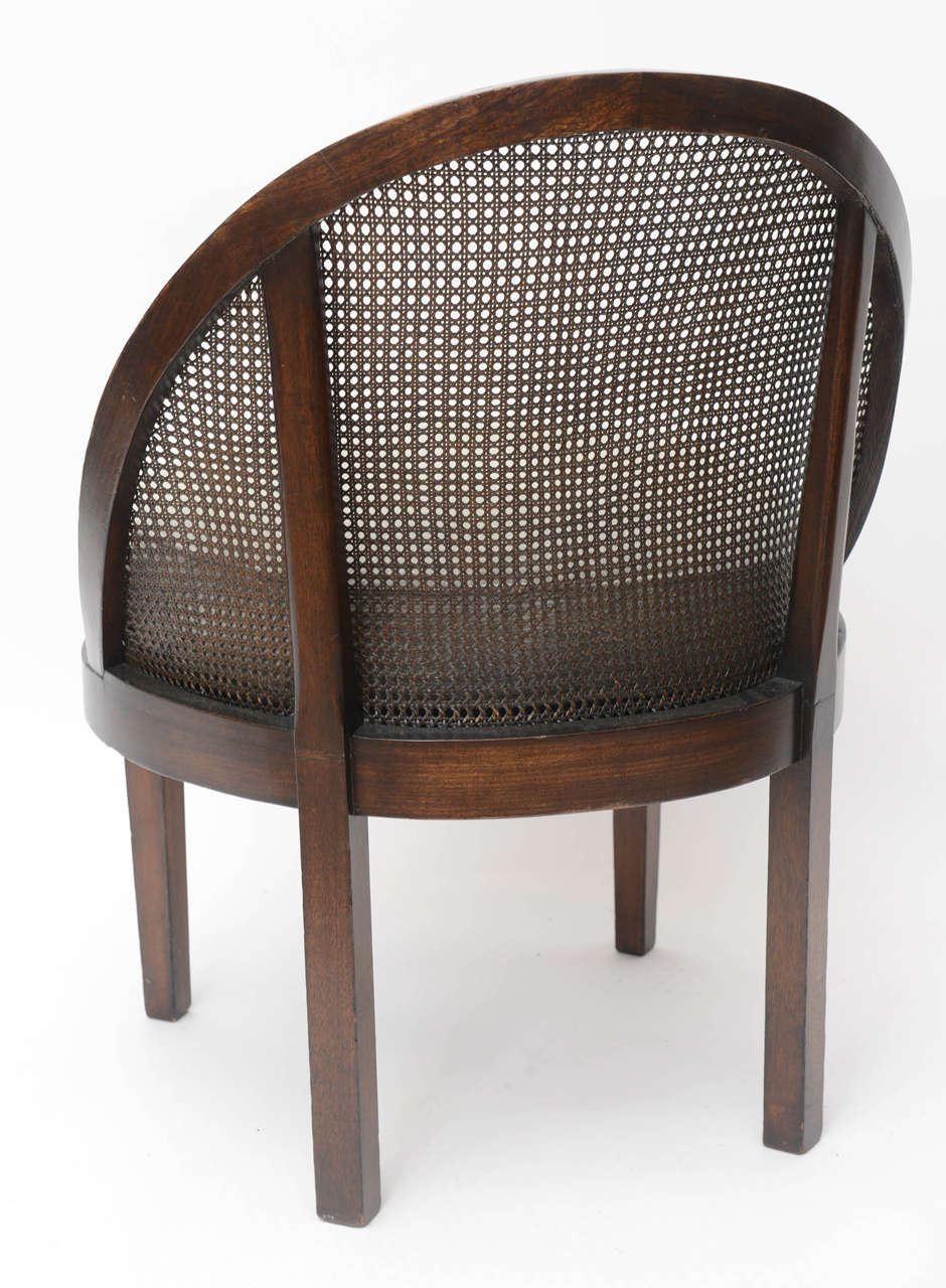 Distinctive Caribbean Style Mahogany Cane Back Chair For Sale 2
