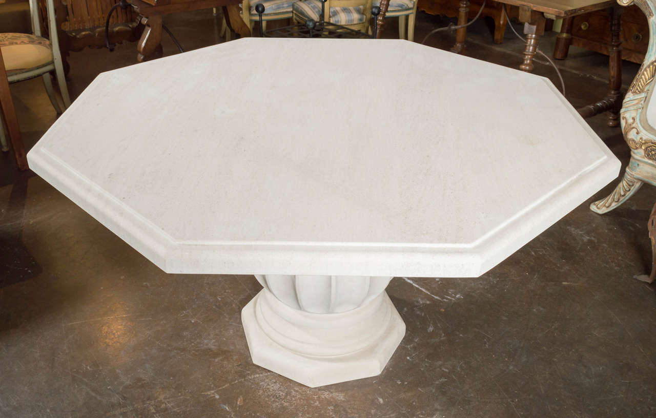 Carved Limestone Table, Late 20th Century