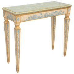 Painted Italian Console Table with Faux Mabre Top