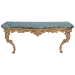 Carved Giltwood 18c. Italian Console Table