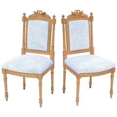 Used Pair of Louis XVI Giltwood Hall Chairs