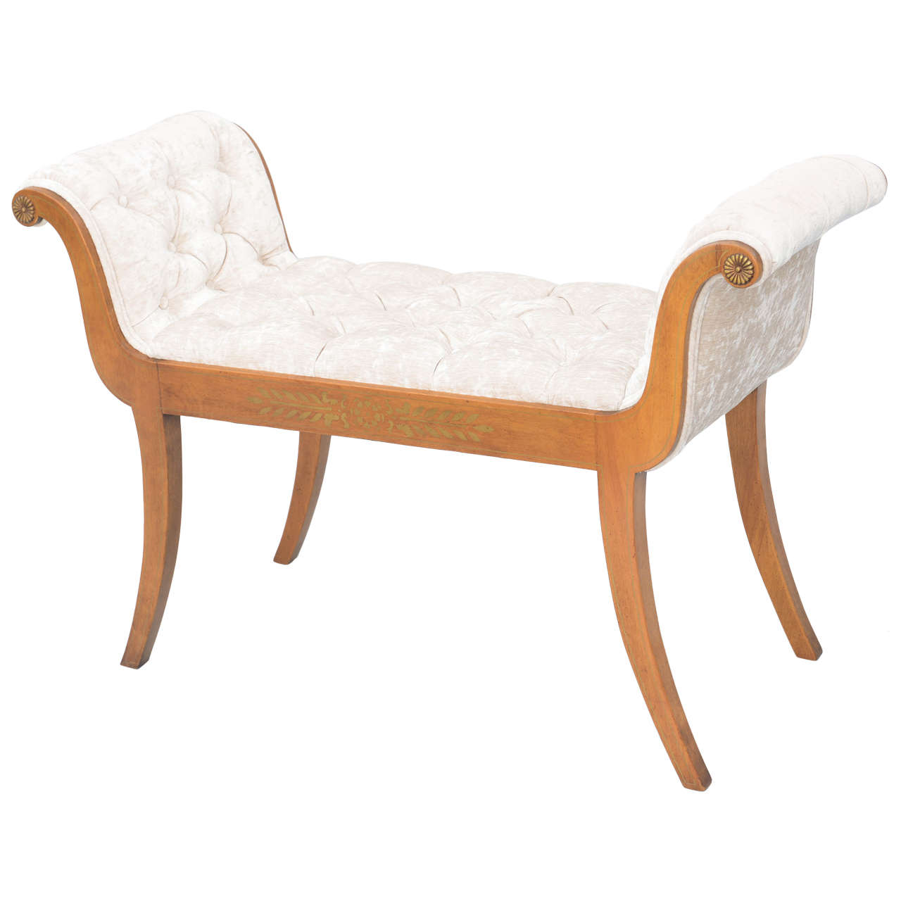 Satinwood Rolled Arm Window Seat Bench