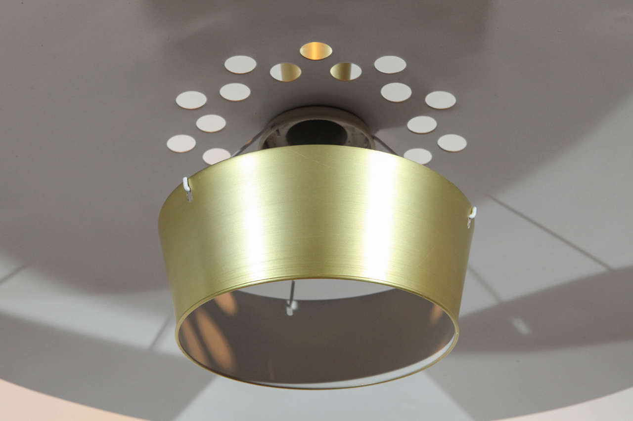 Luminaria de aluminio de mediados de siglo al estilo de Lightolier Aluminio en venta