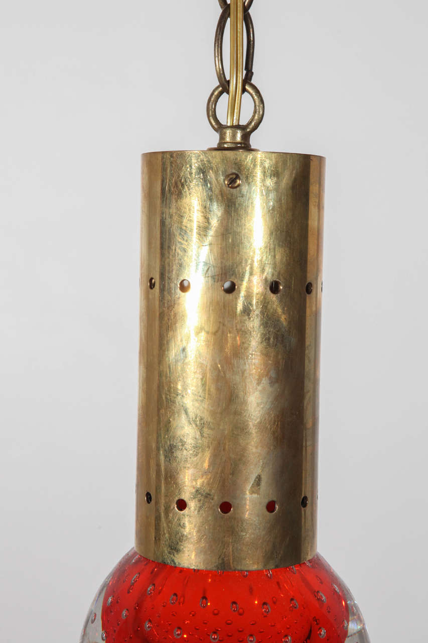 Milieu du XXe siècle Lampe à suspension dans le style de Seguso en vente
