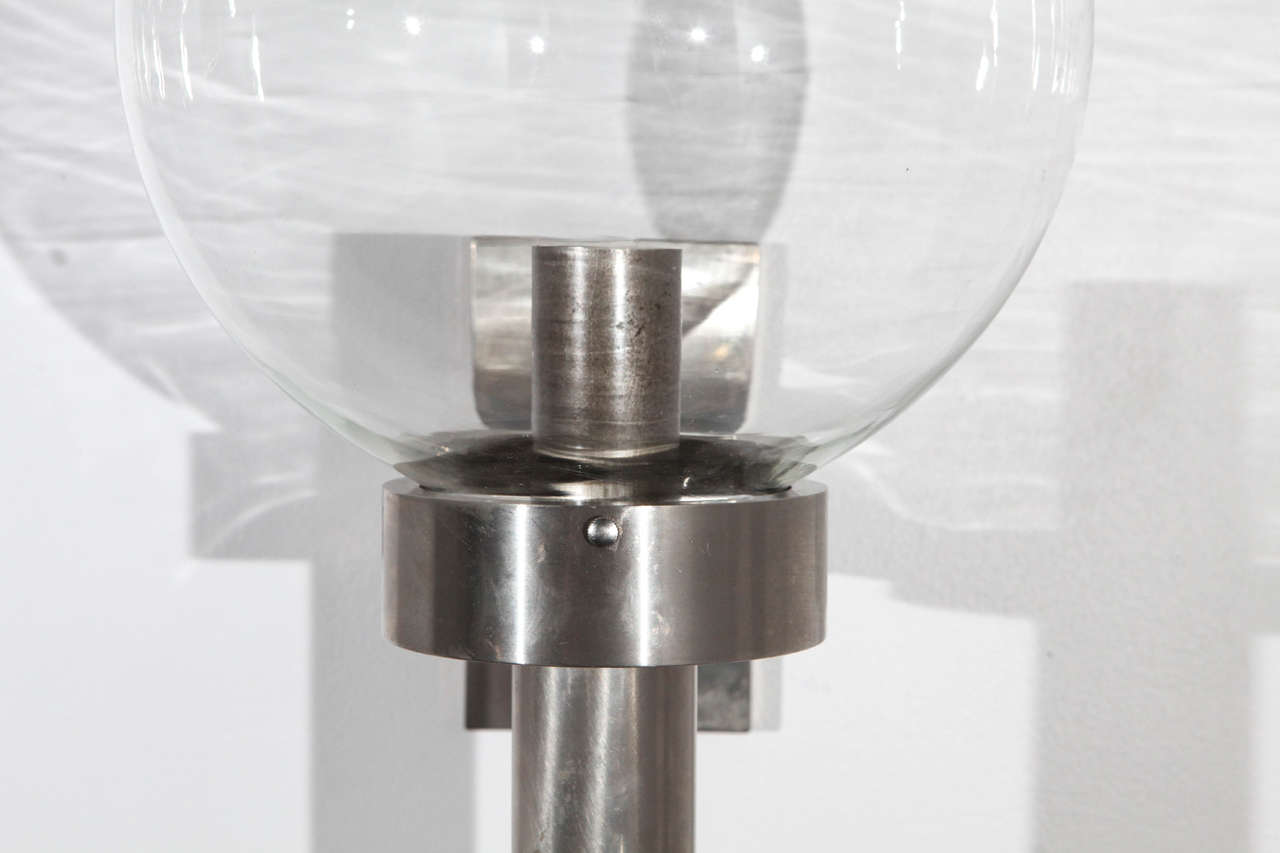 italien Applique en verre et chrome dans le style d'Arredoluce en vente
