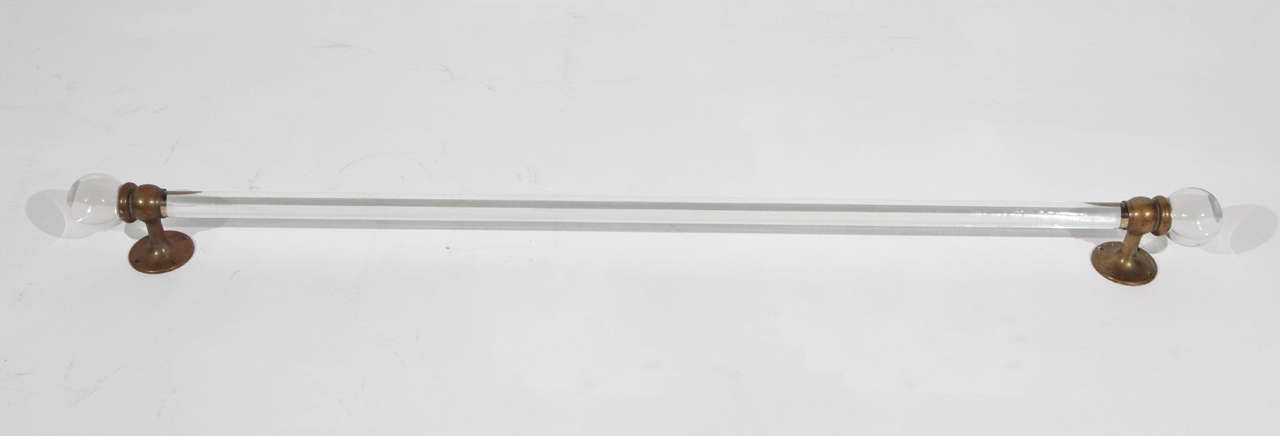 42-inch long Victorian towel bar with naturally darkened ends; bar is 1 inch in diameter.