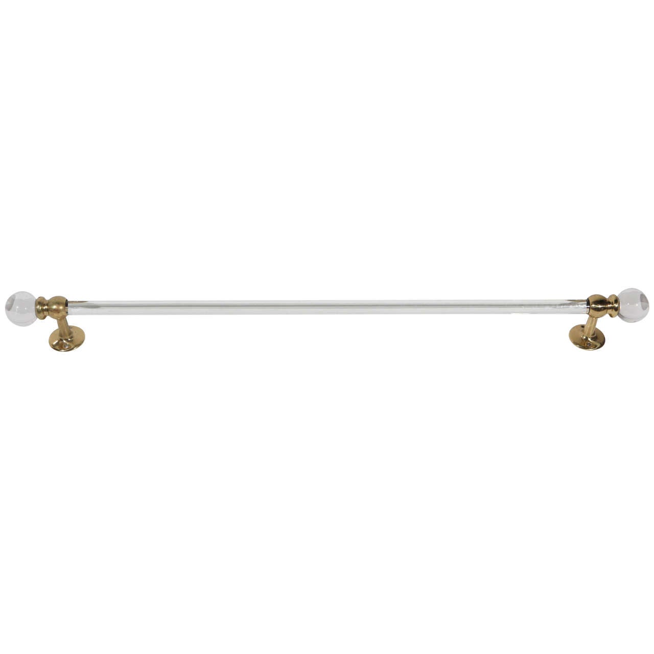 Glass Towel Bars with Brass and Round Glass Ends For Sale