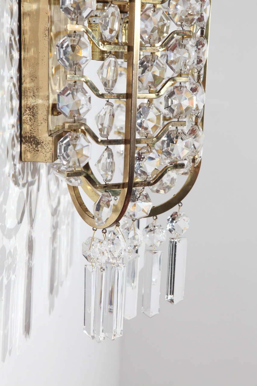 Pair of Crystal Sconces For Sale 2
