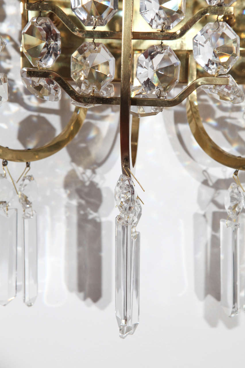 Pair of Crystal Sconces For Sale 3
