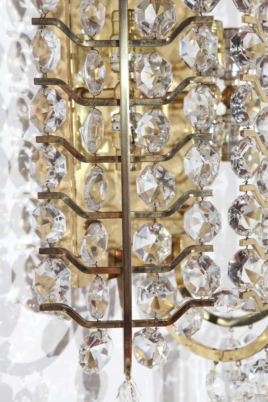 Pair of Crystal Sconces For Sale 5