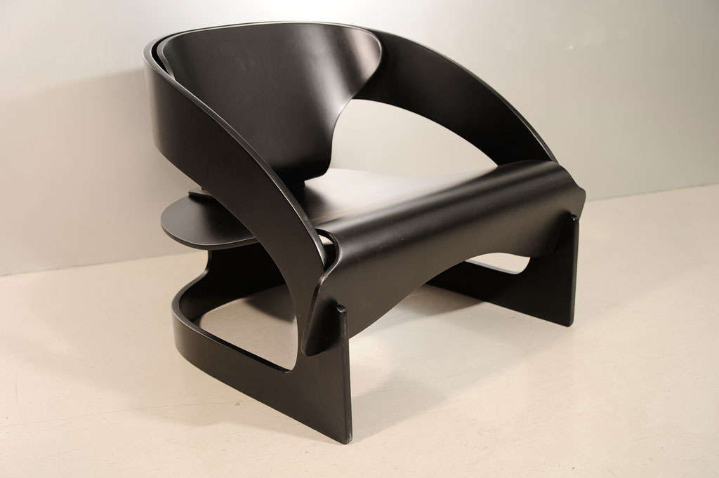 Joe Colombo Painted Bent Plywood Chair 