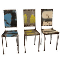 French Metal Chairs by L. Ceaicas
