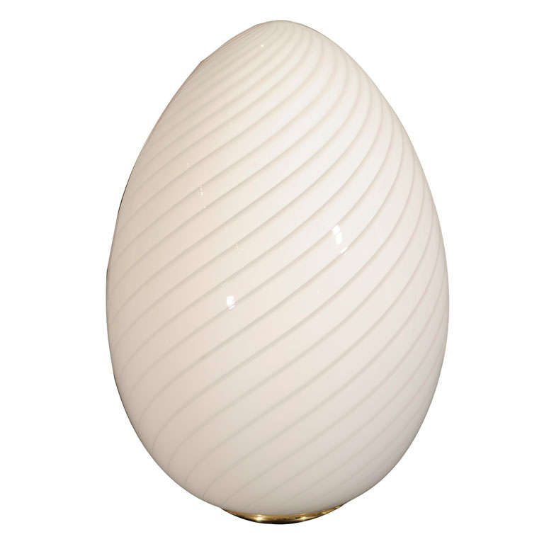 Swirled Murano Glass Egg Lamp For Sale