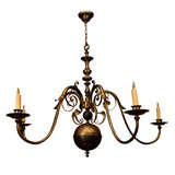 Antique A Large Scale Dutch Baroque Style 5 Light Chandelier