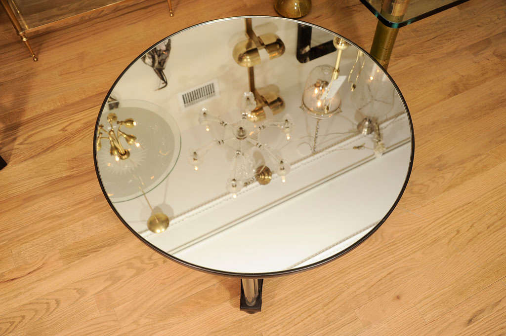 American Circular mirrored cocktail table by Grosfeld House