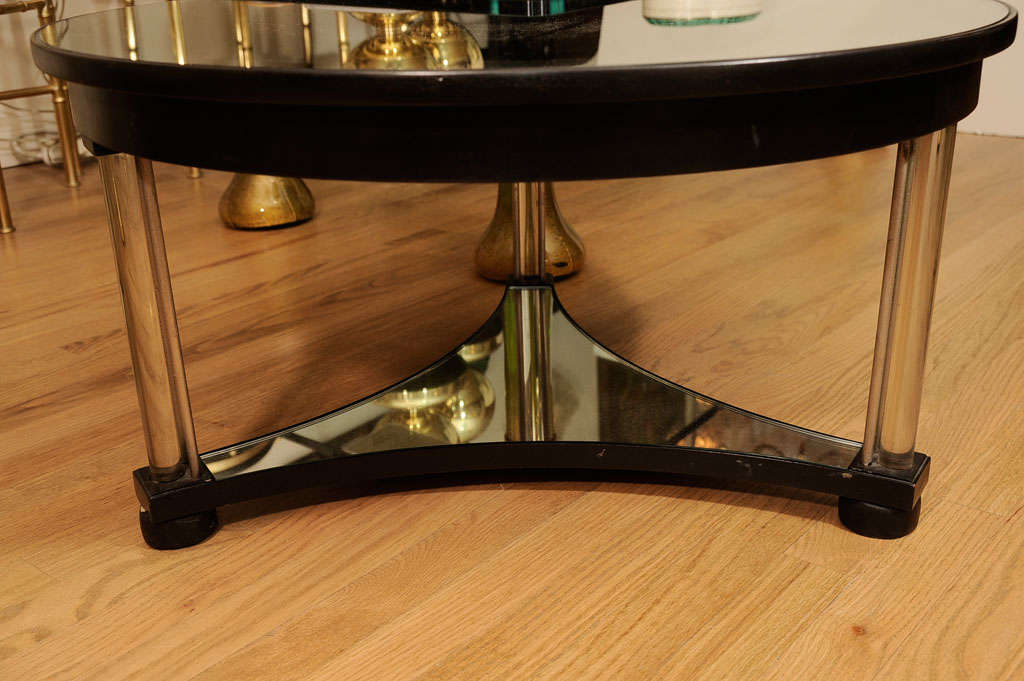 Mirror Circular mirrored cocktail table by Grosfeld House