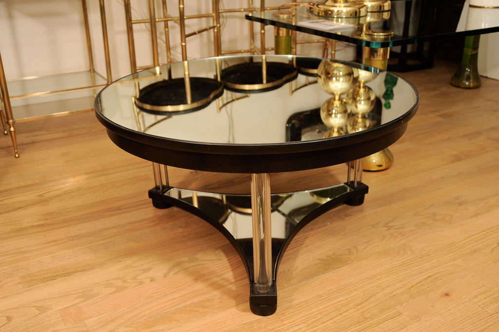 Circular mirrored cocktail table by Grosfeld House 2