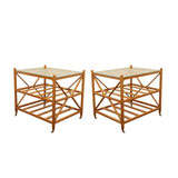 Pair Oak Side Tables
