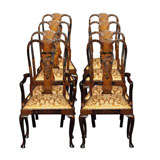 Set of 8 Chinoiserie Lacquered Dining Room Chairs
