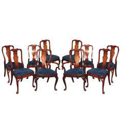 Antique Set of 10 Mahogany Dining Room Chairs