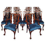 Antique Set of 18 Mahogany Dining Room Chairs