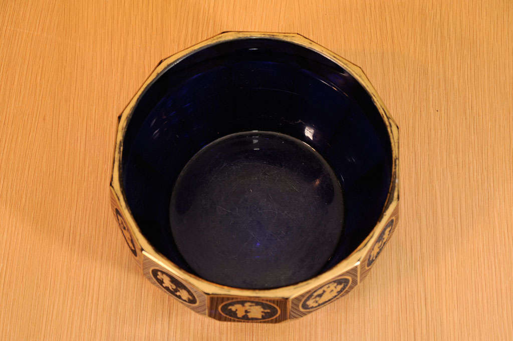 Mid-20th Century Cobalt Glass Bowl by Val St. Lambert For Sale