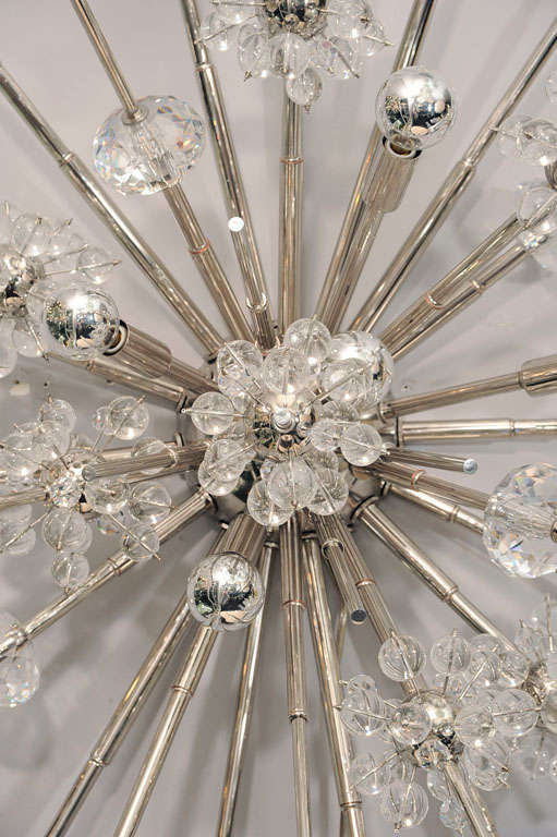 American Monumental Crystal Starburst Sconce For Sale