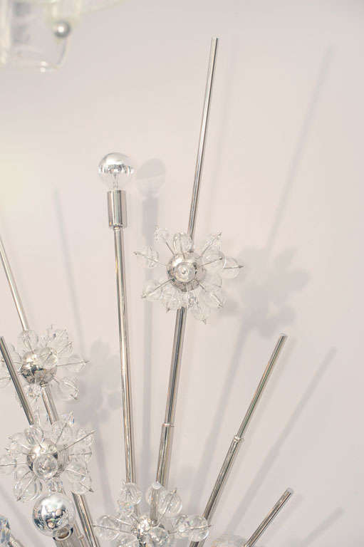 Contemporary Monumental Crystal Starburst Sconce For Sale