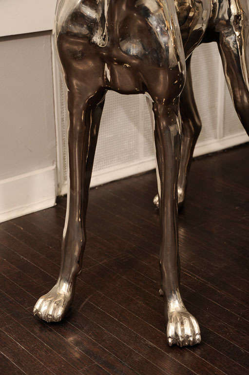 Mid-20th Century Pair of  Nickel Plated Great Danes
