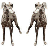 Pair of  Nickel Plated Great Danes