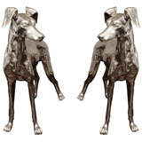 Pair of  Nickel Plated Great Danes