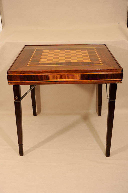 English Folding Campaign Game/Chess Table, England, Early 20th C.