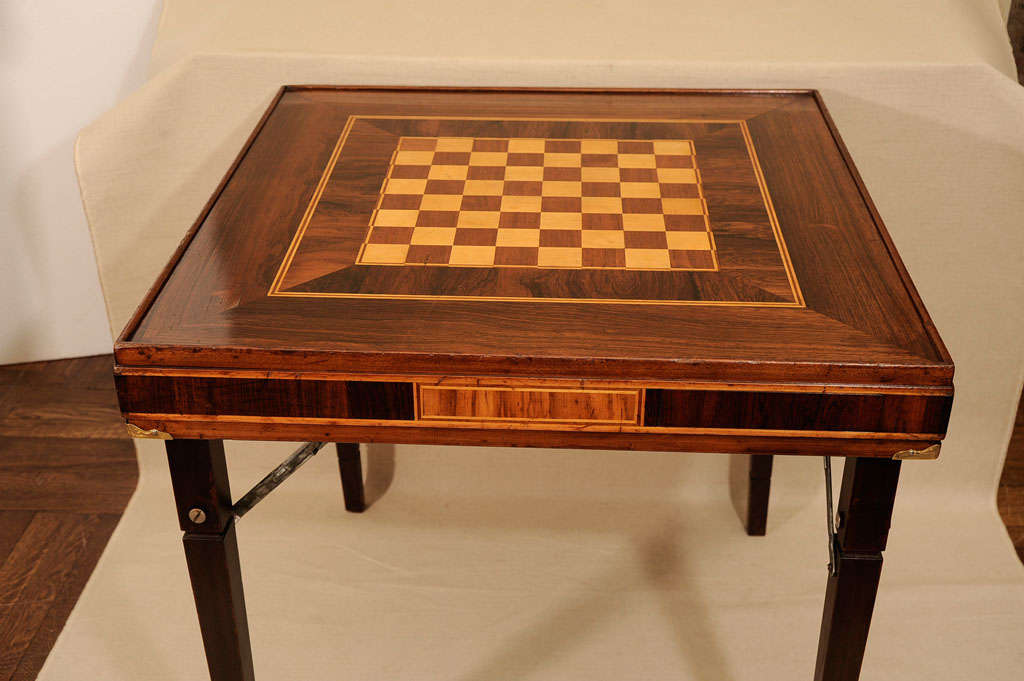 Folding Campaign Game/Chess Table, England, Early 20th C. 2
