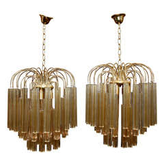 A Pair Crystal Camer Chandeliers