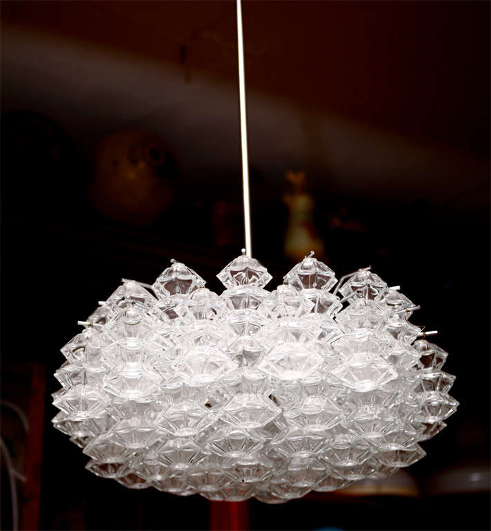 Large Pagoda Shaped Glass Element Chandelier by Kalmar