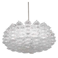 Large Pagoda Shaped Glass Element Chandelier by Kalmar