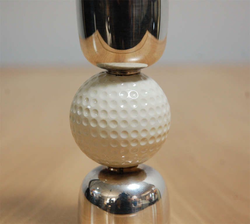 Fantastic silver plated golf ball jigger by Gucci, stamped 