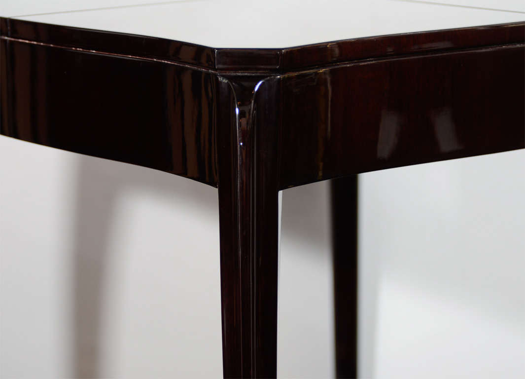 Mahogany Art Deco/ Hollywood Occasional Table with Cabriolet Style Legs