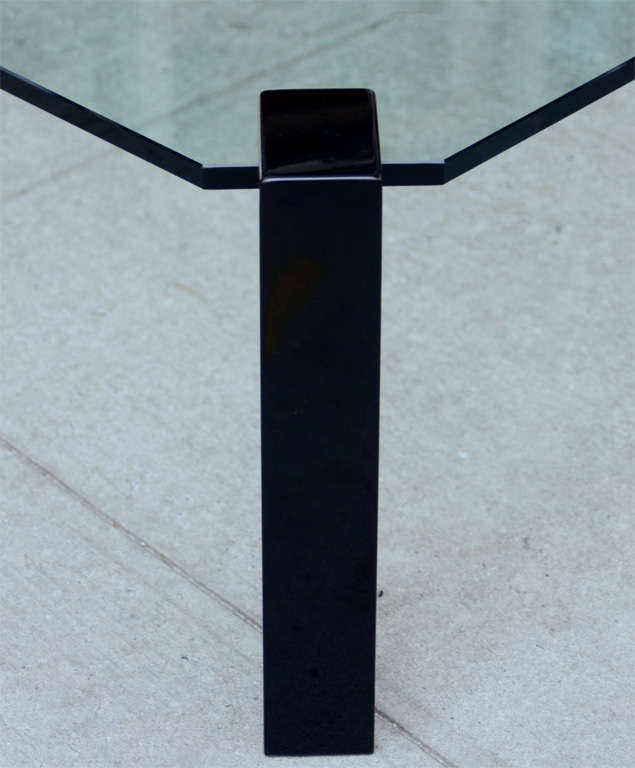 Exceptional Modernist Black lacquer and Glass Cocktail Table 1
