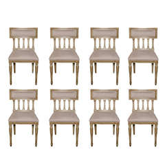Antique Set Of 8 Swedish Diningchairs